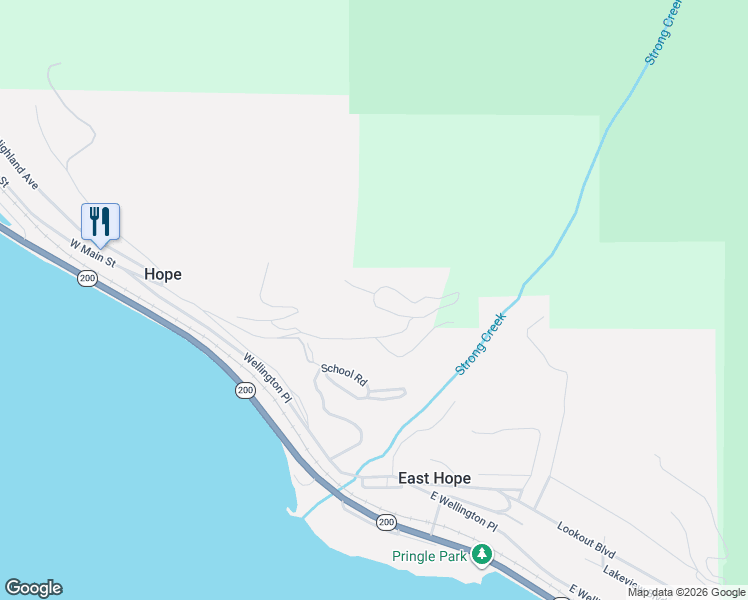 map of restaurants, bars, coffee shops, grocery stores, and more near in Hope