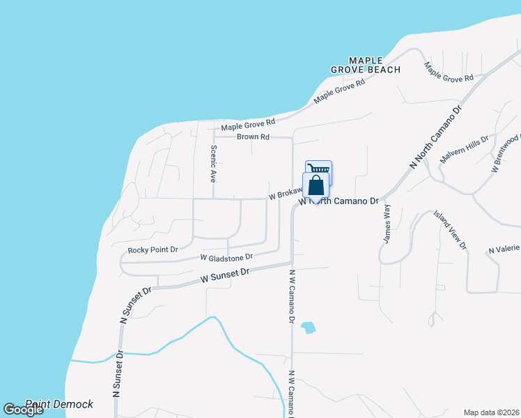 map of restaurants, bars, coffee shops, grocery stores, and more near 700 West Flintstone Drive in Camano