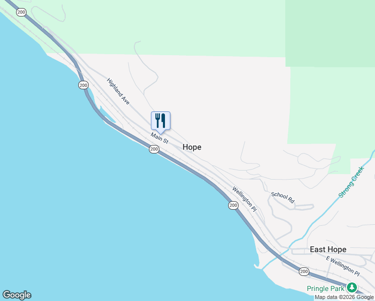 map of restaurants, bars, coffee shops, grocery stores, and more near 218 West Main Street in Hope