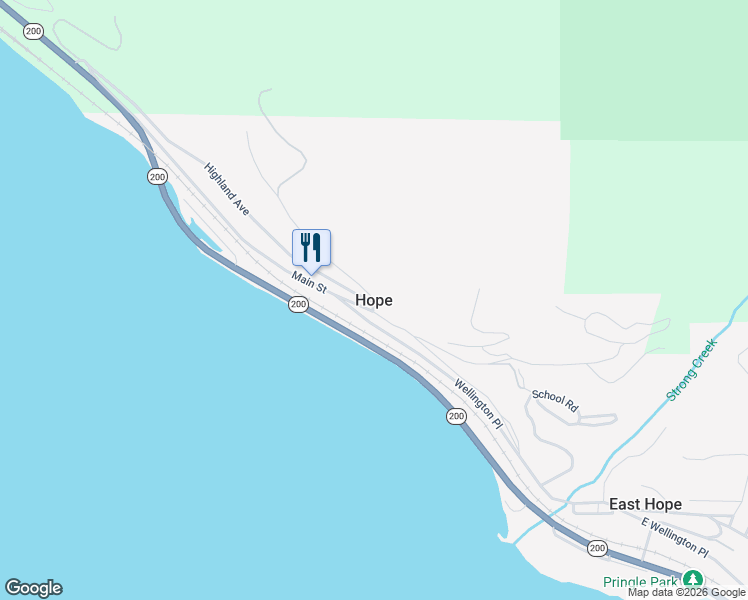 map of restaurants, bars, coffee shops, grocery stores, and more near in Hope