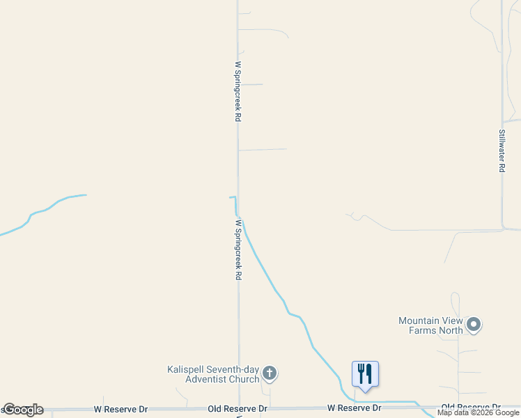 map of restaurants, bars, coffee shops, grocery stores, and more near 1701 West Springcreek Road in Kalispell