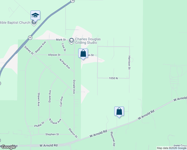 map of restaurants, bars, coffee shops, grocery stores, and more near 1063 Custer Street in Oak Harbor