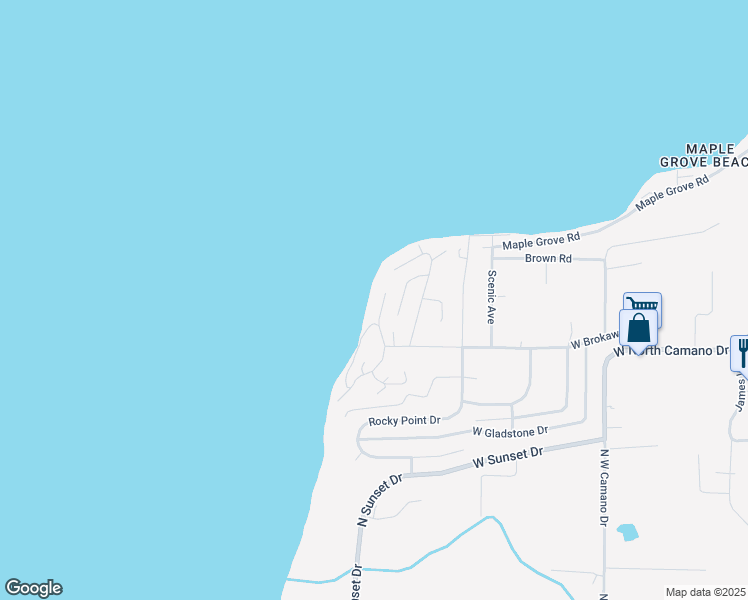 map of restaurants, bars, coffee shops, grocery stores, and more near 1037 North Blackberry Lane in Camano