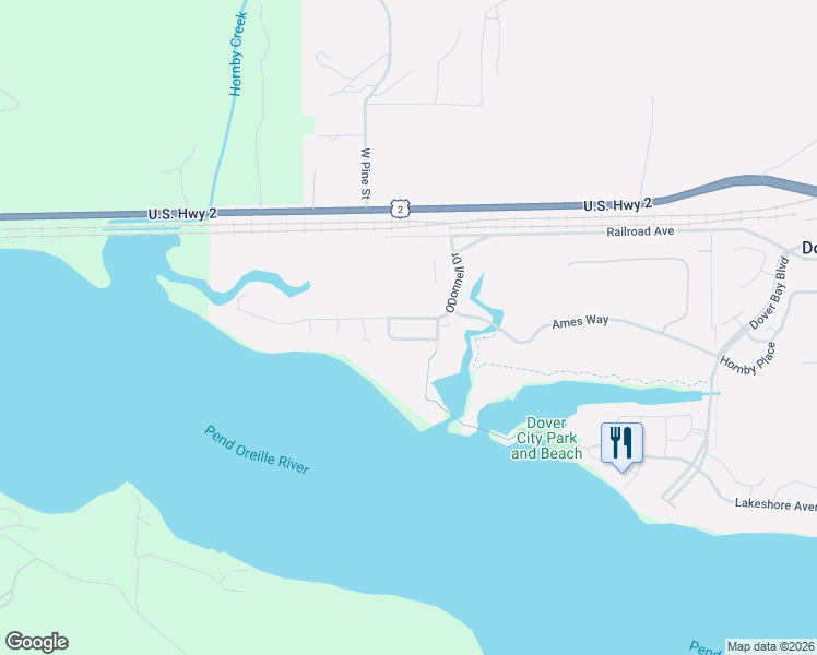 map of restaurants, bars, coffee shops, grocery stores, and more near 716 Olson Drive in Sandpoint