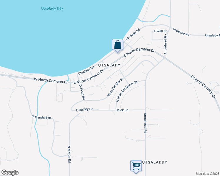 map of restaurants, bars, coffee shops, grocery stores, and more near 1031 Aqua Vista Lane in Camano