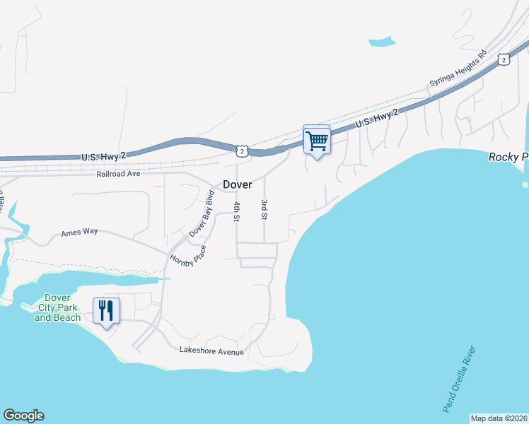 map of restaurants, bars, coffee shops, grocery stores, and more near 210 3rd Street in Dover