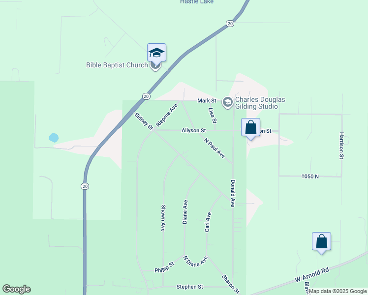 map of restaurants, bars, coffee shops, grocery stores, and more near 1092 Sidney Street in Oak Harbor