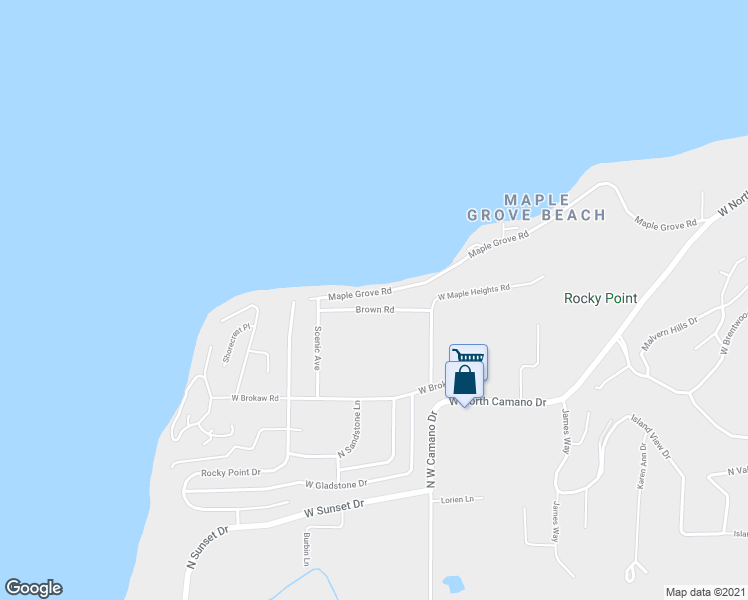 map of restaurants, bars, coffee shops, grocery stores, and more near 747 Maple Grove Road in Camano