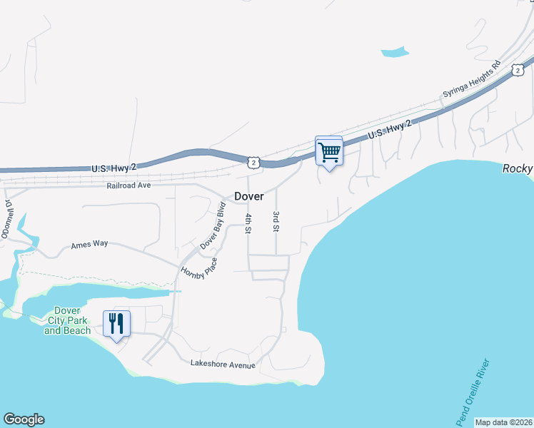 map of restaurants, bars, coffee shops, grocery stores, and more near 210 3rd Street in Dover