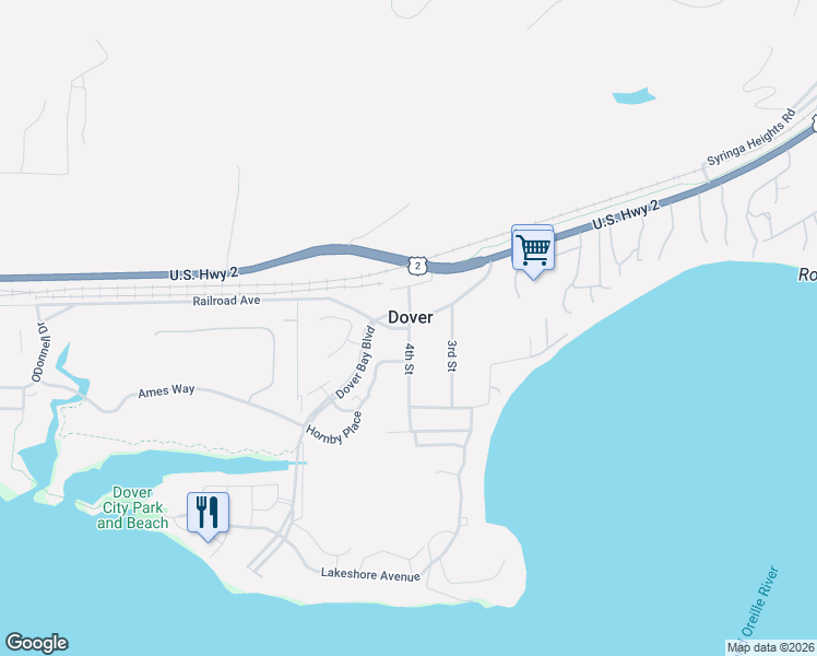 map of restaurants, bars, coffee shops, grocery stores, and more near 212 4th Street in Dover