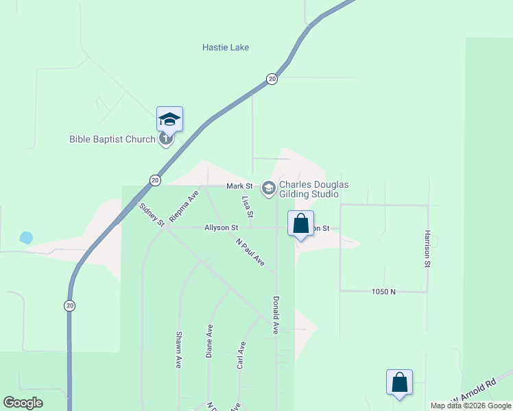map of restaurants, bars, coffee shops, grocery stores, and more near 1152 Lisa Street in Oak Harbor
