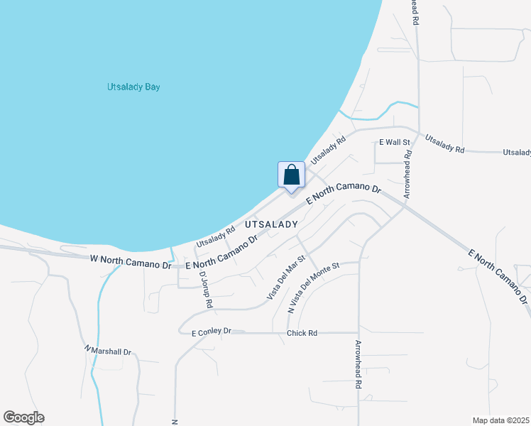 map of restaurants, bars, coffee shops, grocery stores, and more near 92 Utsalady Road in Camano Island