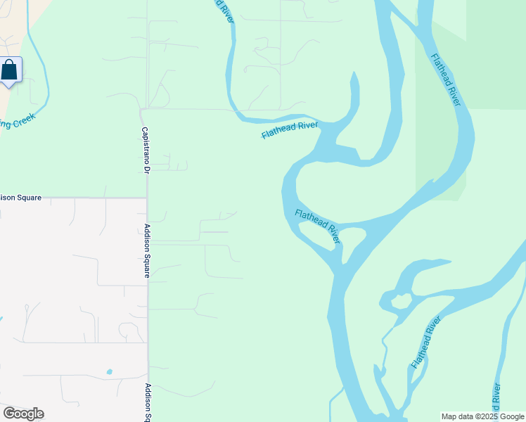 map of restaurants, bars, coffee shops, grocery stores, and more near 455 Addison Square in Kalispell