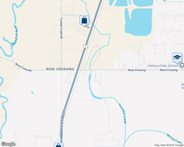 map of restaurants, bars, coffee shops, grocery stores, and more near 1100 Rose Crossing in Kalispell