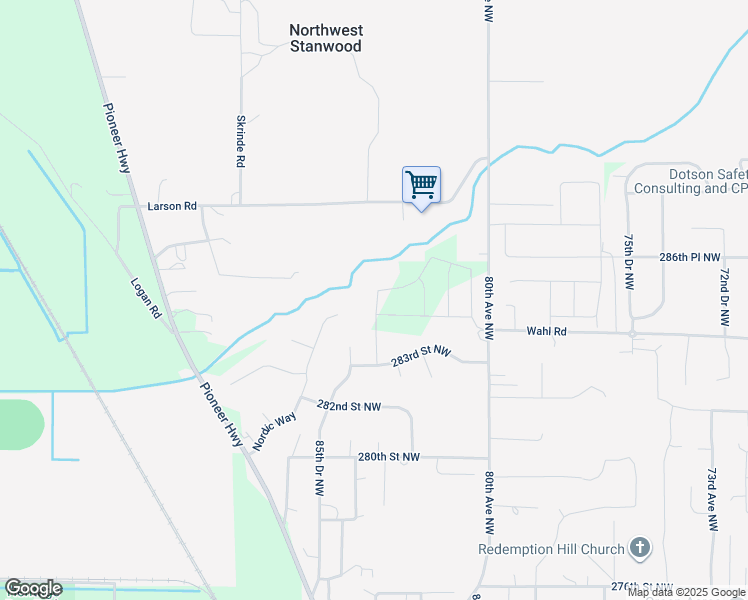 map of restaurants, bars, coffee shops, grocery stores, and more near 28416 83rd Drive Northwest in Stanwood