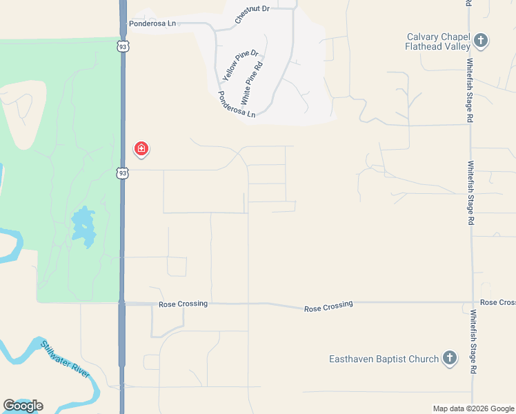map of restaurants, bars, coffee shops, grocery stores, and more near 300 Ponderosa Lane in Kalispell