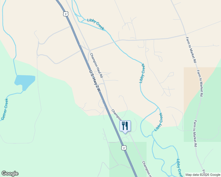 map of restaurants, bars, coffee shops, grocery stores, and more near 9949 U.S. 2 in Libby