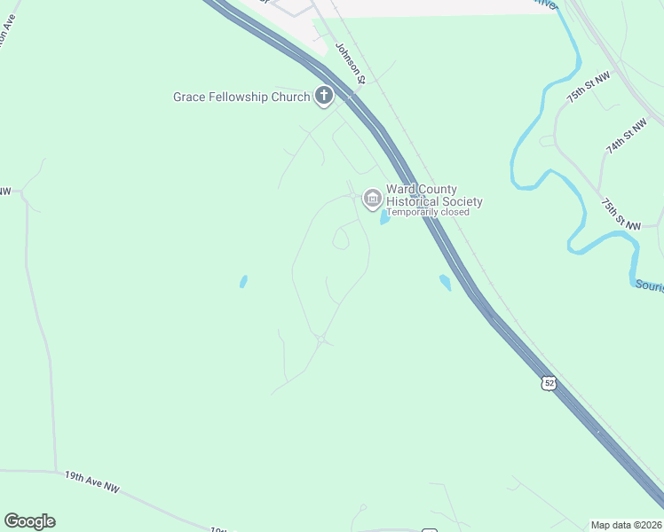 map of restaurants, bars, coffee shops, grocery stores, and more near in Ward County