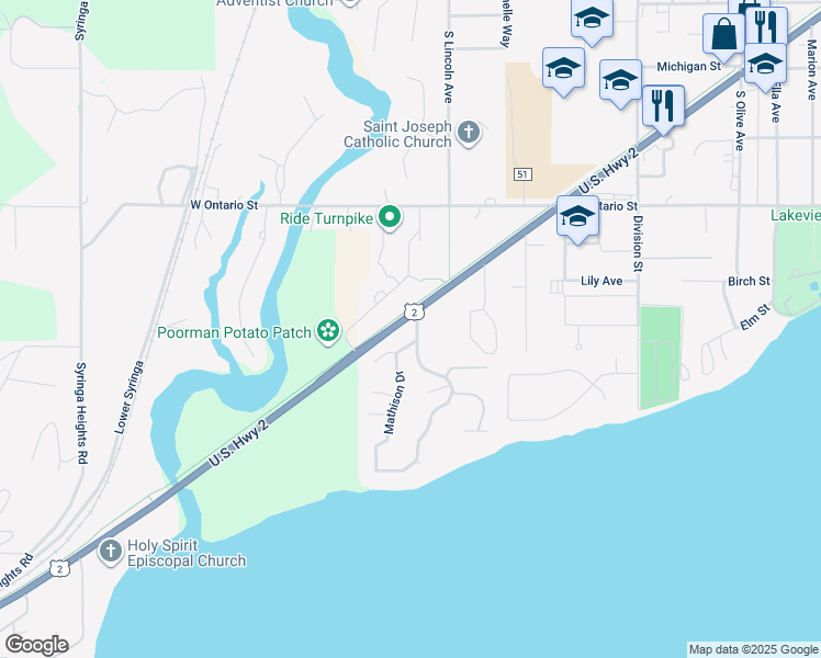 map of restaurants, bars, coffee shops, grocery stores, and more near 900 Westwood Drive in Sandpoint