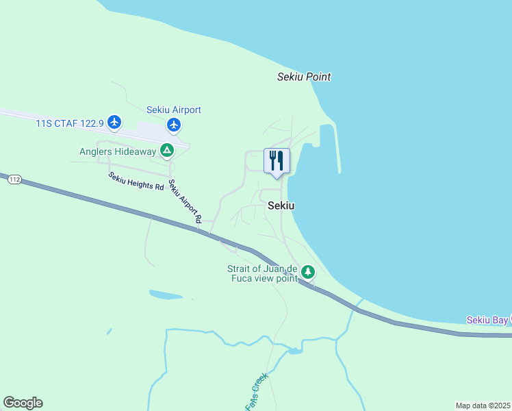map of restaurants, bars, coffee shops, grocery stores, and more near Rice Street in Sekiu