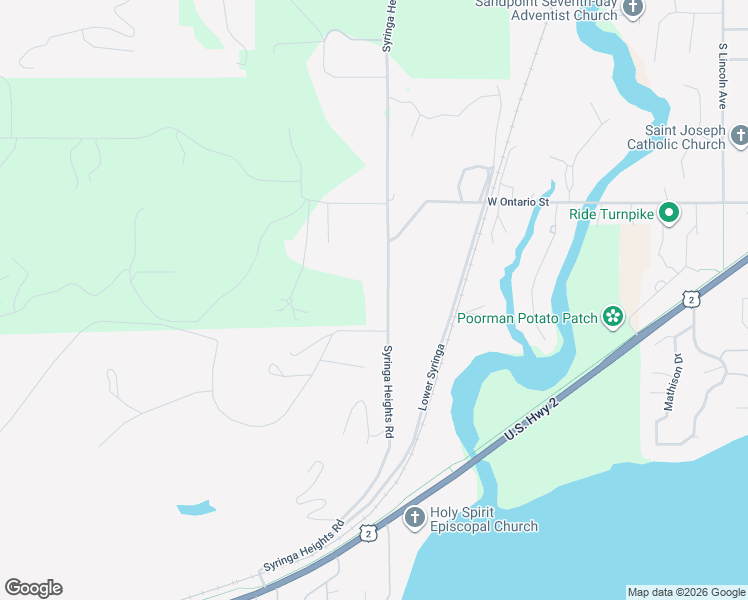 map of restaurants, bars, coffee shops, grocery stores, and more near 692 Syringa Heights Road in Sandpoint