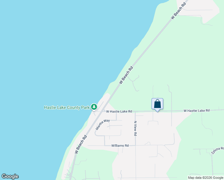 map of restaurants, bars, coffee shops, grocery stores, and more near 1575 West Beach Road in Oak Harbor