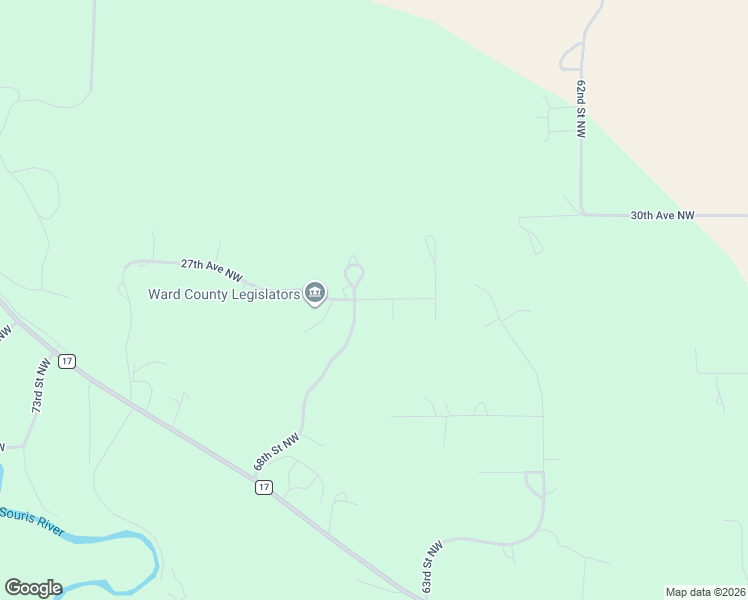 map of restaurants, bars, coffee shops, grocery stores, and more near 2701-2707 68th Street in Minot