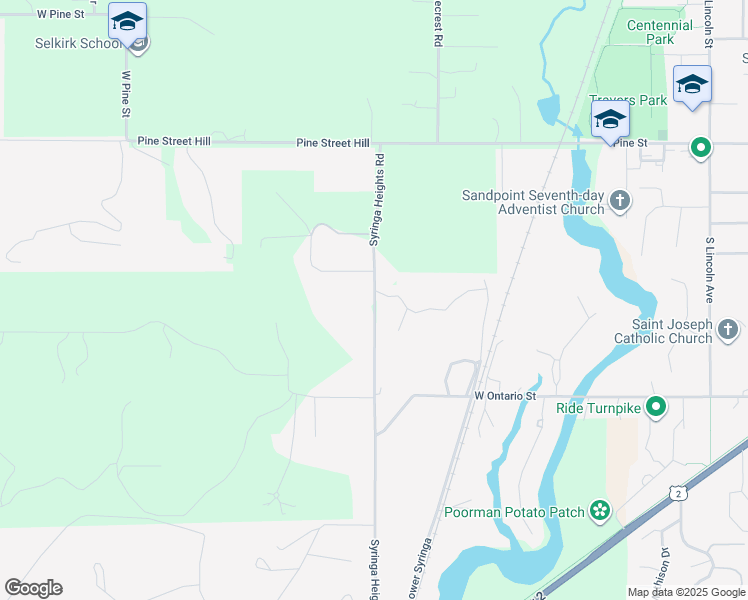 map of restaurants, bars, coffee shops, grocery stores, and more near 306 Syringa Heights Road in Sandpoint