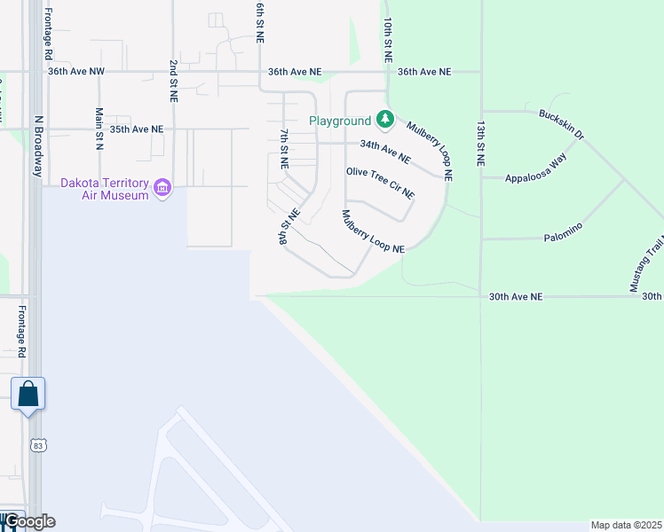 map of restaurants, bars, coffee shops, grocery stores, and more near 3114 8th Street Northeast in Minot