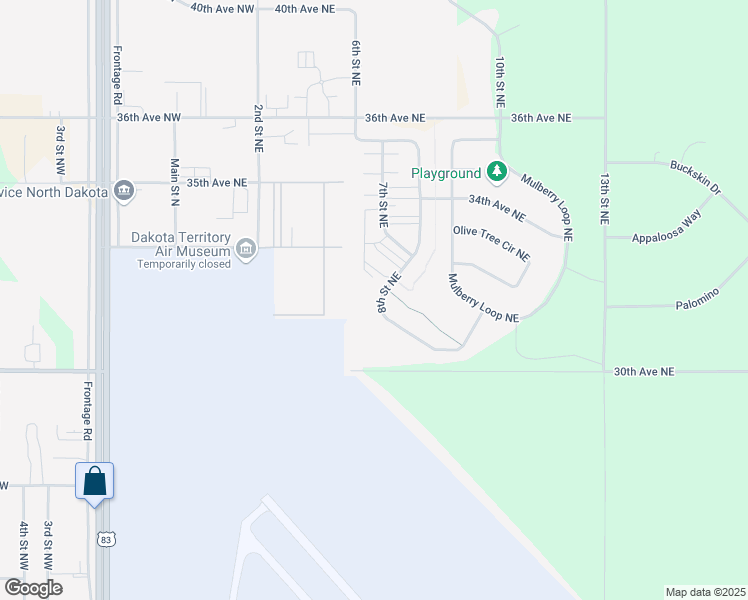map of restaurants, bars, coffee shops, grocery stores, and more near 1 West Burdick Expressway in Minot