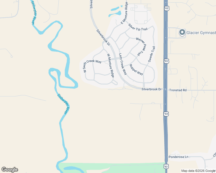 map of restaurants, bars, coffee shops, grocery stores, and more near 175 West Monture Ridge in Kalispell