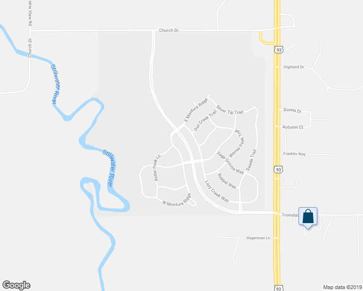 map of restaurants, bars, coffee shops, grocery stores, and more near 115 West Monture Ridge in Kalispell