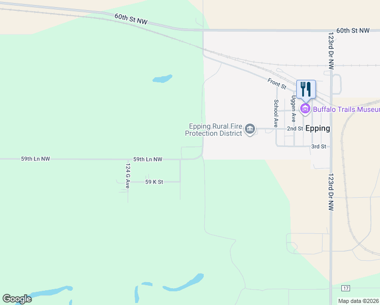 map of restaurants, bars, coffee shops, grocery stores, and more near 12407 59th Lane Northwest in Epping