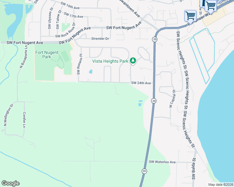 map of restaurants, bars, coffee shops, grocery stores, and more near 1348 Southwest 24th Avenue in Oak Harbor