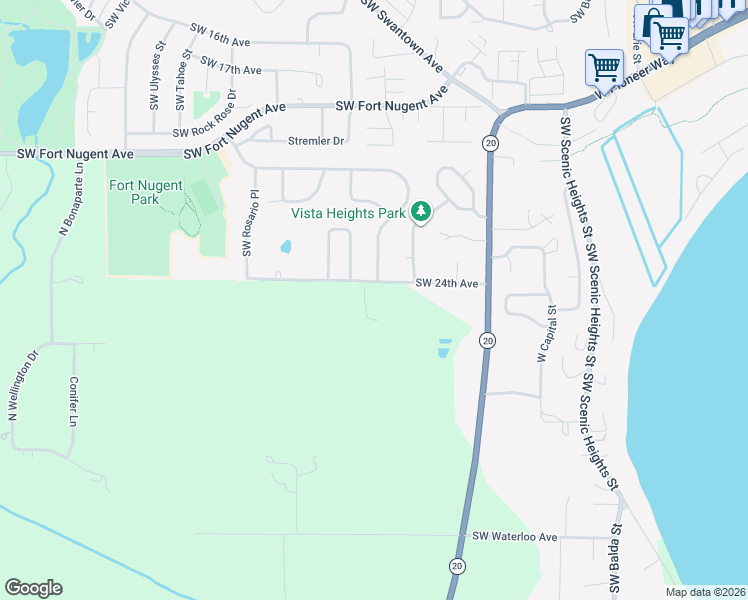 map of restaurants, bars, coffee shops, grocery stores, and more near 2355 Ridgeway Drive in Oak Harbor