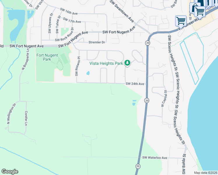 map of restaurants, bars, coffee shops, grocery stores, and more near 2355 Ridgeway Drive in Oak Harbor