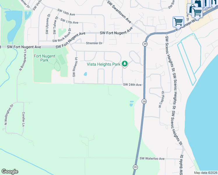 map of restaurants, bars, coffee shops, grocery stores, and more near 2355 Ridgeway Drive in Oak Harbor