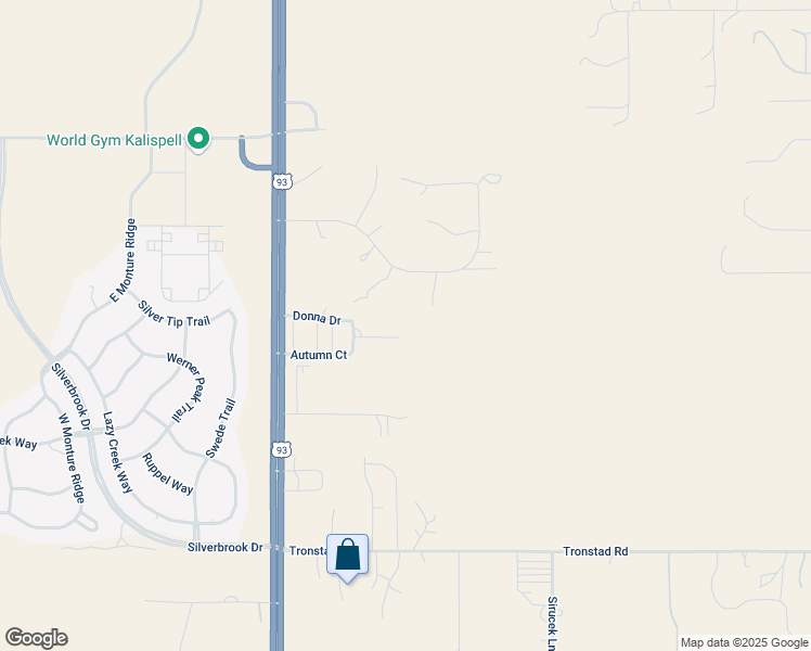 map of restaurants, bars, coffee shops, grocery stores, and more near 3553 Autumn Court in Kalispell