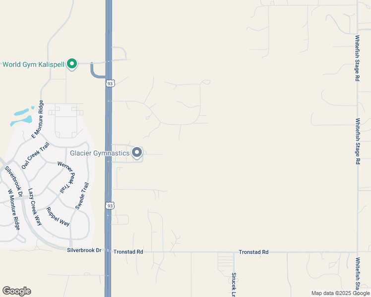 map of restaurants, bars, coffee shops, grocery stores, and more near 3553 Autumn Court in Kalispell