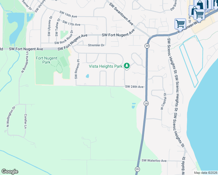 map of restaurants, bars, coffee shops, grocery stores, and more near 2355 Ridgeway Drive in Oak Harbor
