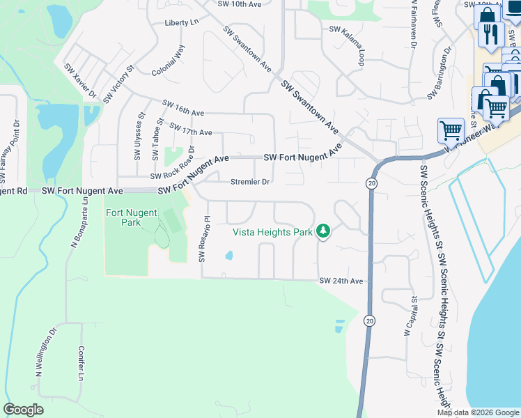 map of restaurants, bars, coffee shops, grocery stores, and more near 1133 Ridgeway Drive in Oak Harbor