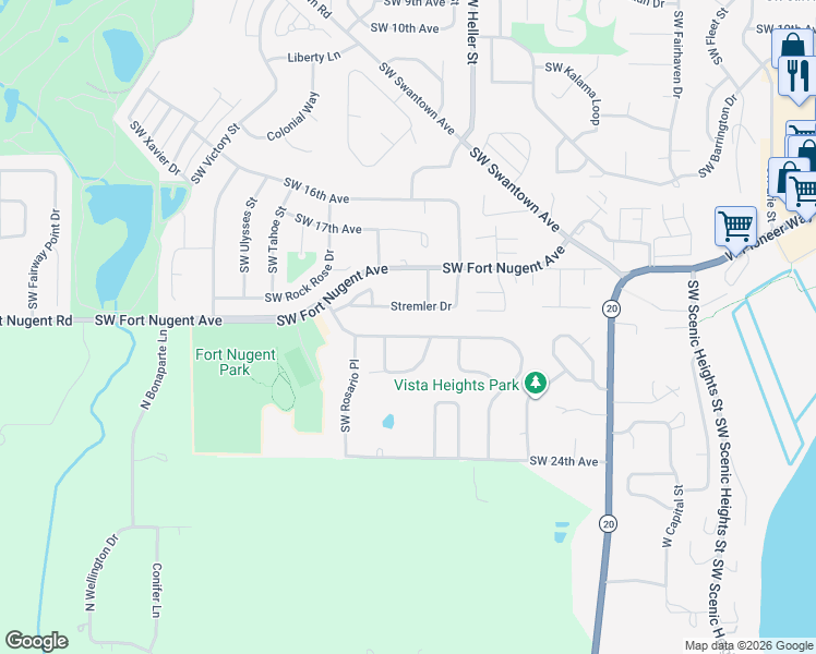 map of restaurants, bars, coffee shops, grocery stores, and more near 1147 Ridgeway Drive in Oak Harbor