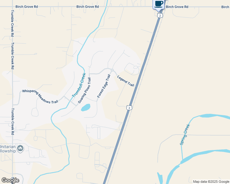 map of restaurants, bars, coffee shops, grocery stores, and more near 413-499 Forest Edge Trail in Kalispell