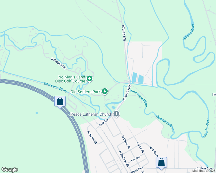 map of restaurants, bars, coffee shops, grocery stores, and more near 8712 North Project Road in Burlington