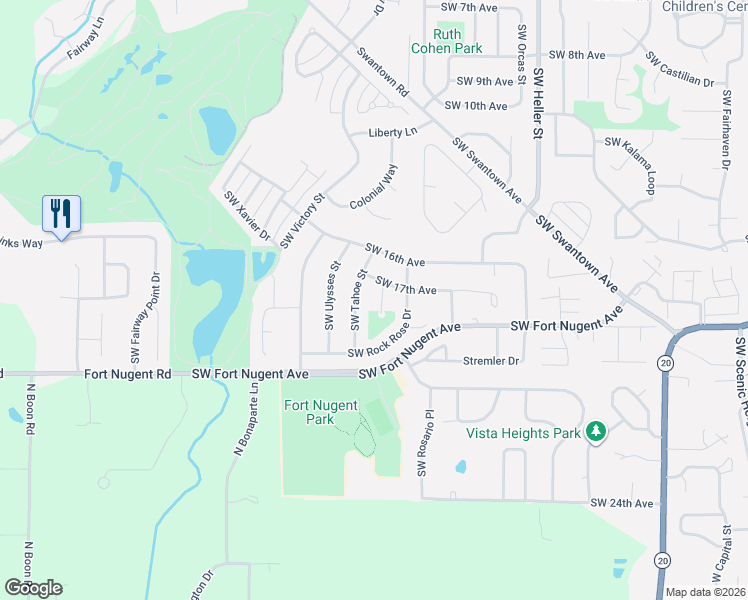 map of restaurants, bars, coffee shops, grocery stores, and more near 1749 Southwest Springfield Court in Oak Harbor