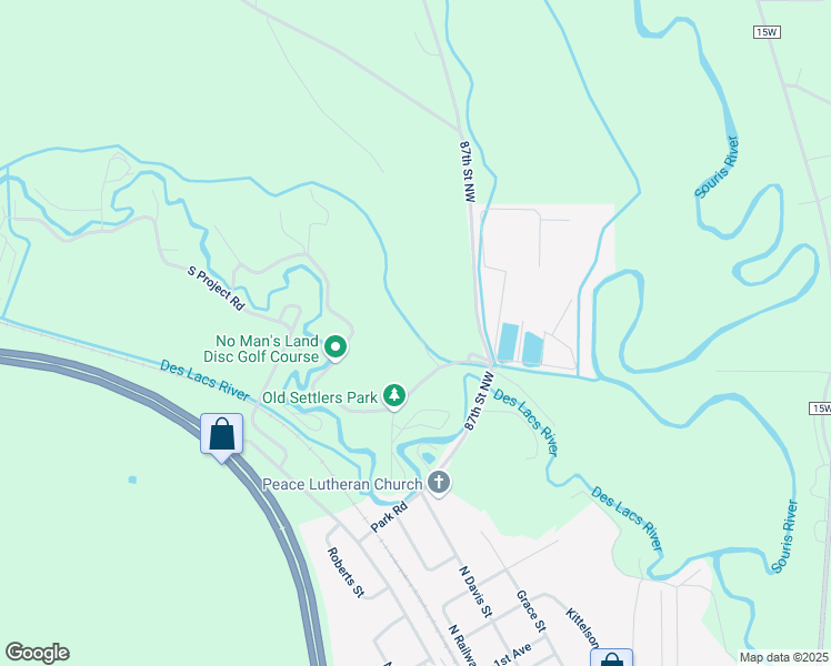 map of restaurants, bars, coffee shops, grocery stores, and more near 8712 North Project Road in Burlington