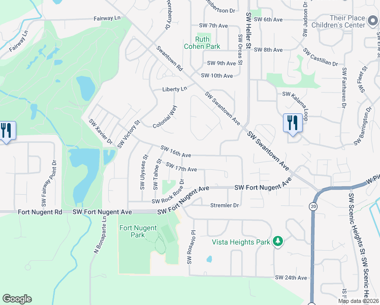 map of restaurants, bars, coffee shops, grocery stores, and more near 1850 Southwest 16th Avenue in Oak Harbor