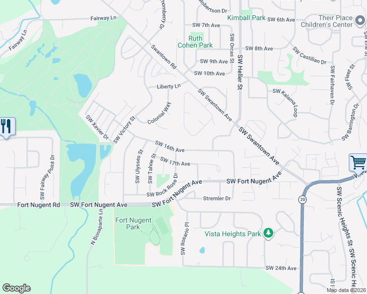 map of restaurants, bars, coffee shops, grocery stores, and more near 1772 Southwest 16th Avenue in Oak Harbor