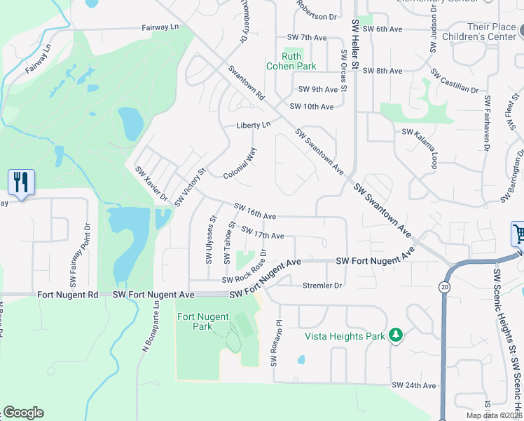 map of restaurants, bars, coffee shops, grocery stores, and more near 1850 Southwest 16th Avenue in Oak Harbor