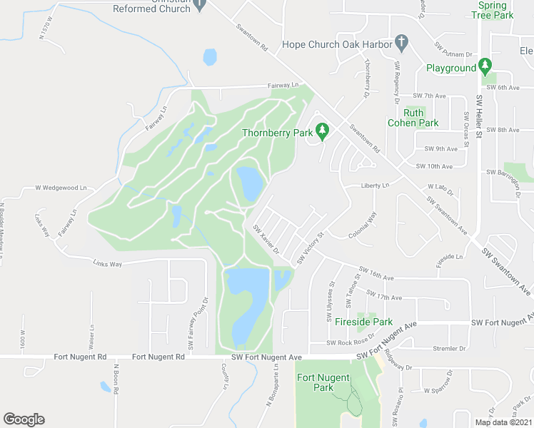 map of restaurants, bars, coffee shops, grocery stores, and more near 1292 Southwest Xavier Drive in Oak Harbor